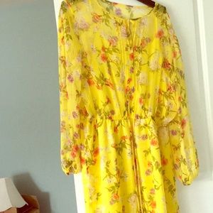Ralph Lauren very yellow outfit. Flowing chiffon ,